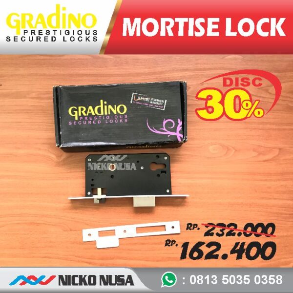 Lockcase GRADINO LC GRD 990WL - 60 US32D Mortise Lock Body Kunci Swing