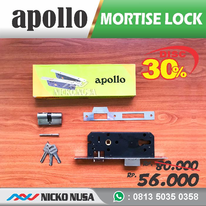 Lockcase APOLLO LC 8540 SN + DC Mortise Lock Body Kunci Swing