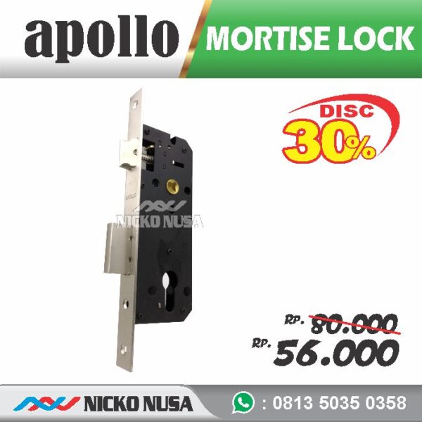 Lockcase APOLLO LC 8540 SN + DC Mortise Lock Body Kunci Swing - Gambar 2