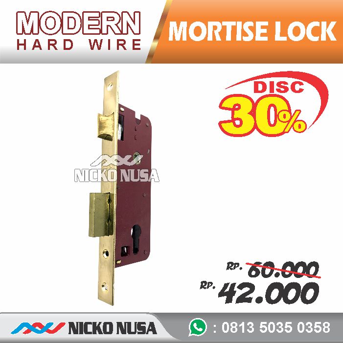 Lockcase MODERN LC MDR 7012 GP Mortise Lock Body Kunci Swing - Gambar 2