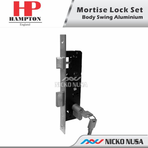 MORTISE LOCK SWING ALUMINIUM HAMPTON 385 SN + DC