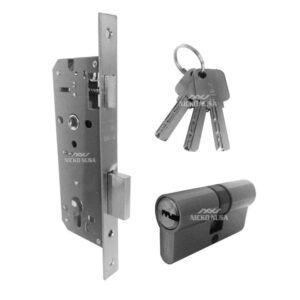Lockcase Body Kunci Swing dan Silinder UNIKEY 501-40 + DCK SN Set (Mortise + Cylinder)