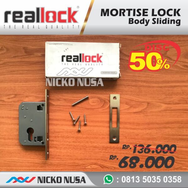 Mortise Lock Sliding REALLOCK RLK 40 SS Pintu Geser Sliding