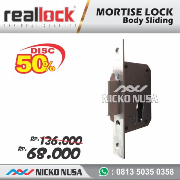Mortise Lock Sliding REALLOCK RLK 40 SS Pintu Geser Sliding - Gambar 2