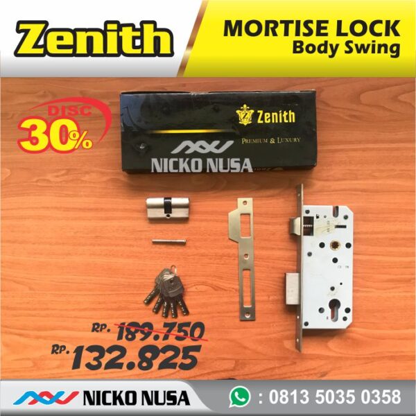 Lockcase Swing ZENITH NN 50 KOMP Mortise Kunci Pintu Swing