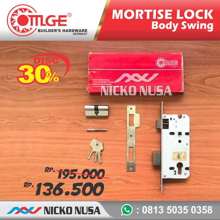 Lockcase Swing OMGE OMG NS-100 + DC 50 Mortise Kunci Pintu Swing