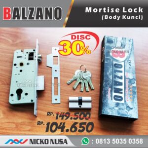 Lockcase Swing BOLZANO SS + DCK 3 MORTISE Kunci Pintu Swing