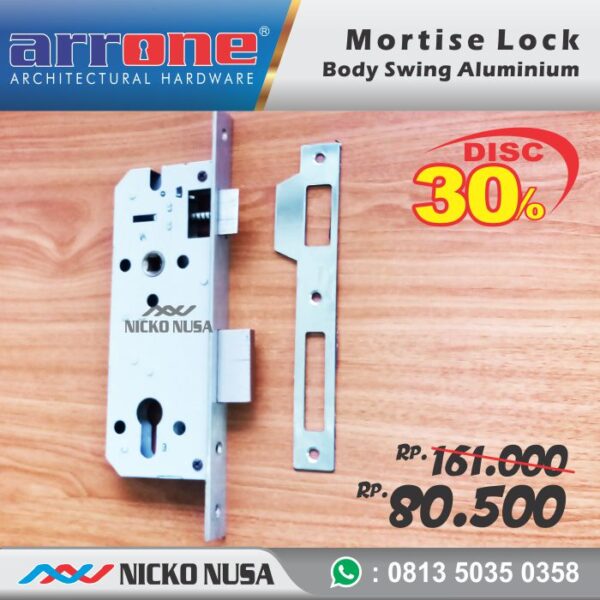 Lockcase Swing ARRONE LC ARN 40 SS + DC 60 MORTISE Kunci Pintu Swing - Gambar 2