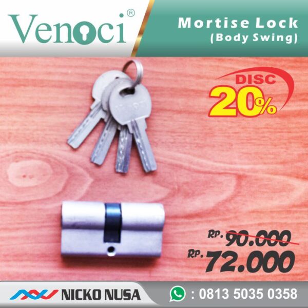 Lockcase Swing VENOCI AK 40 SS + Double Cylinder Komputer MORTISE Kunci Pintu Swing - Gambar 3