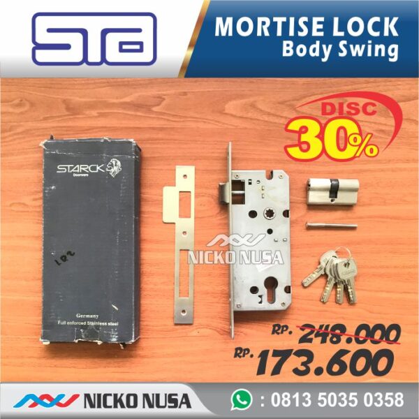 Lockcase Swing STARCK STK ST-50 + DC 304 Mortise Kunci Pintu Swing