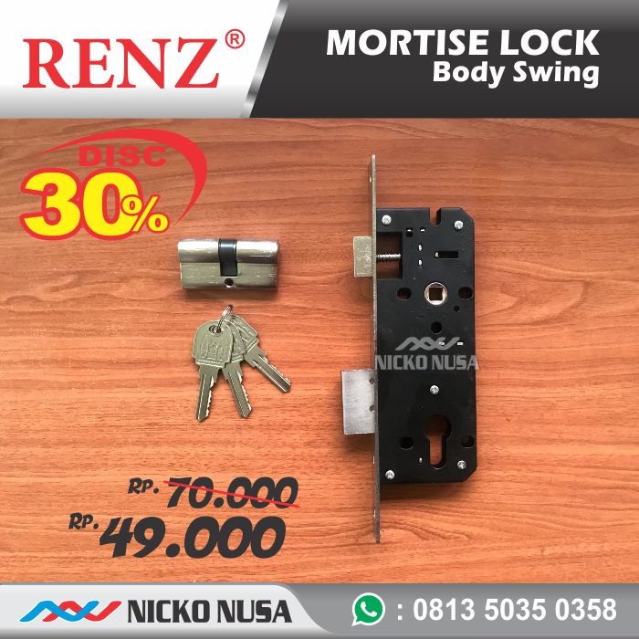 Lockcase Swing STK RENZ ST-40 + DC SN Mortise Kunci Pintu Swing