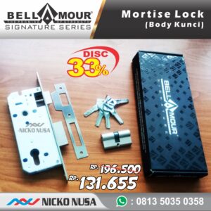 Lockcase Swing BELLAMOUR 85X45X3 SS + Double Cylinder Komputer MORTISE Kunci Pintu Swing