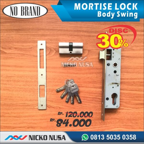 Lockcase Swing Aluminium LCA30 + DC65 Mortise Lock Swing Aluminium