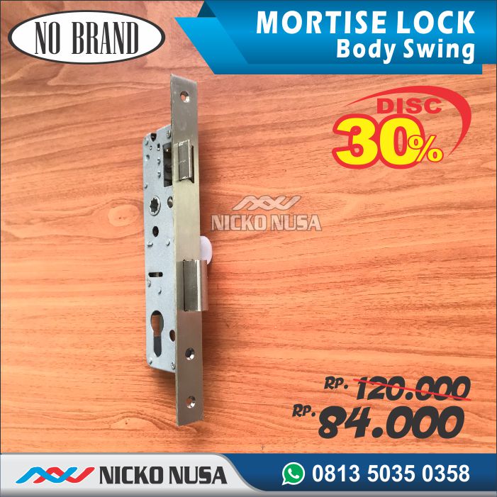 Lockcase Swing Aluminium LCA30 + DC65 Mortise Lock Swing Aluminium - Gambar 2