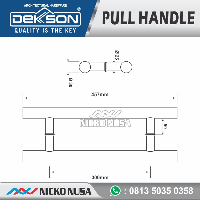 PULL HANDLE DEKKSON ECOLINE 802 32-457-300 PSS+SSS - Gambar 3