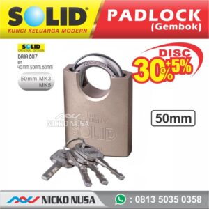 Gembok Solid / Padlock SOLID Baja 807-50MM SN