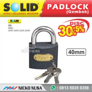 Gembok Solid / Padlock SOLID 819 - 40MM Gray