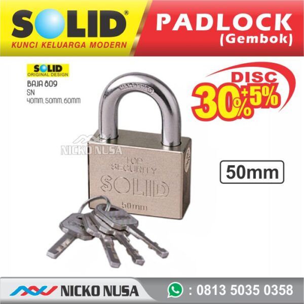 Gembok Solid / Padlock SOLID BAJA 809 - 50MM SN