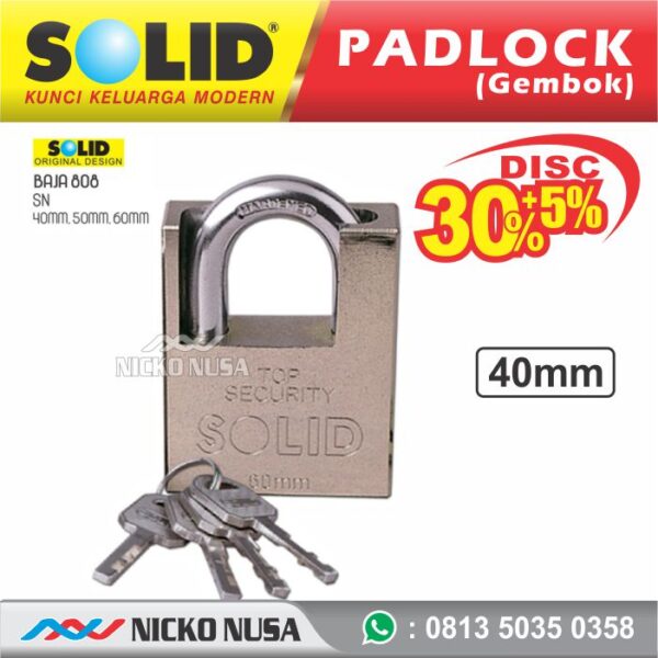 Gembok Solid / Padlock SOLID BAJA 808 - 40MM SN