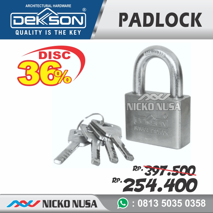 Gembok / Padlock Dekkson DKS SQ11 50MM SSS Gembok Berkualitas