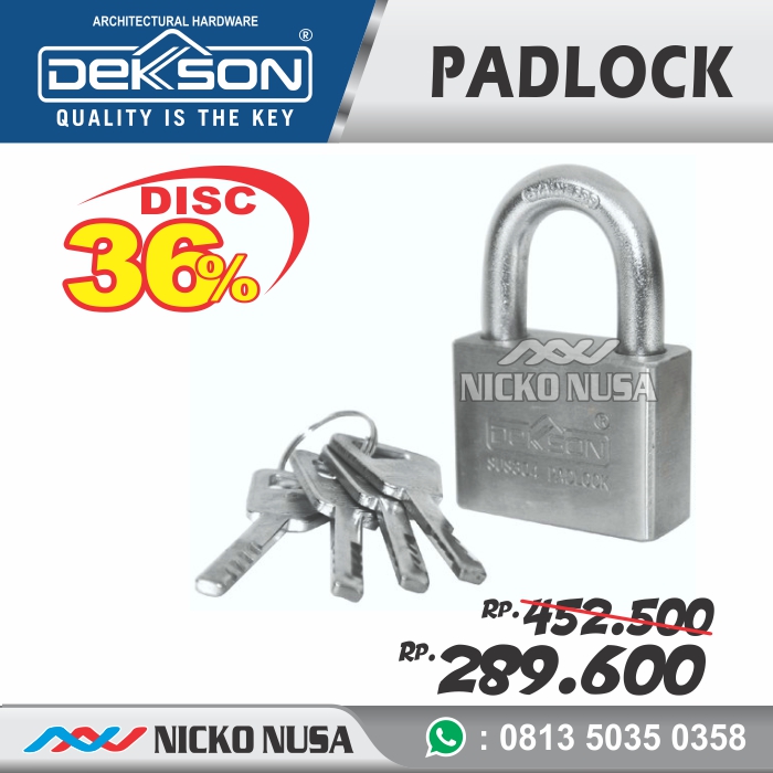 Gembok / Padlock Dekkson DKS SQ11 60MM SSS Gembok Berkualitas