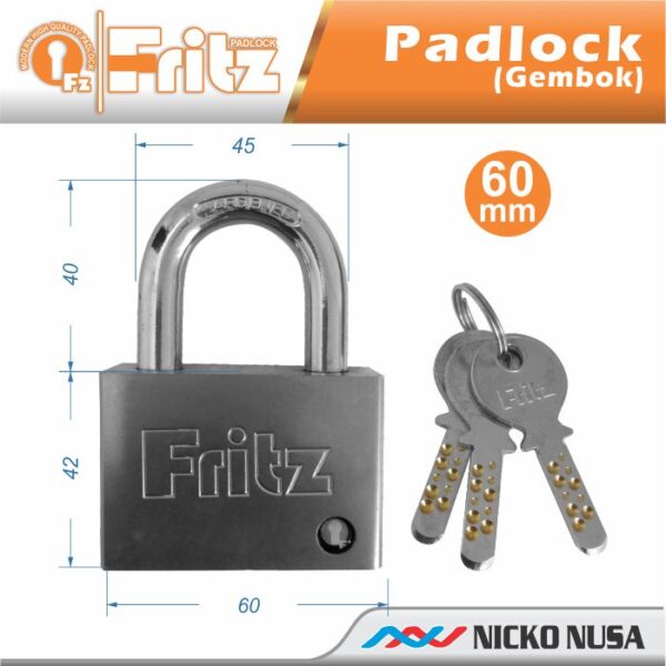 Gembok / Padlock FRITZ 60MM SHORT