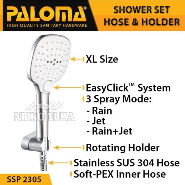 PALOMA SSP 2305 Shower Set Handshower Mandi Hand Head Kepala Air Paket