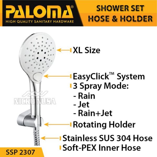 PALOMA SSP 2307 Shower Set Handshower Mandi Hand Head Kepala Air Paket