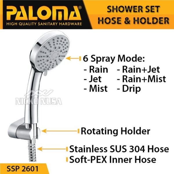 PALOMA SSP 2601 Shower Set Handshower Mandi Hand Head Kepala Air Paket