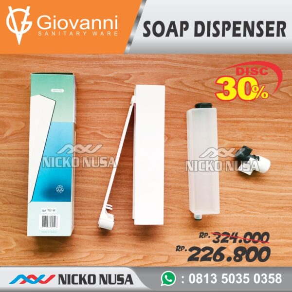 Tempat Sabun Cair / Soap Dispenser Giovanni UA701-W (1 Tabung) - Gambar 2