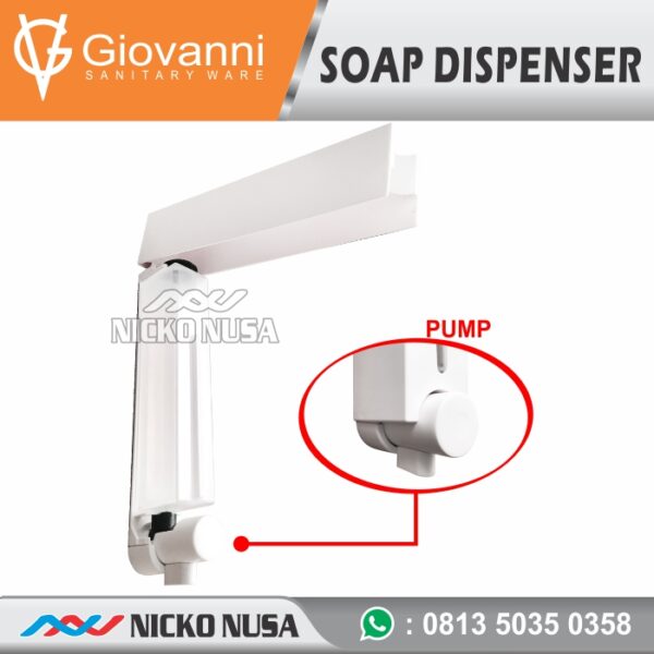 Tempat Sabun Cair / Soap Dispenser Giovanni UA701-W (1 Tabung) - Gambar 3