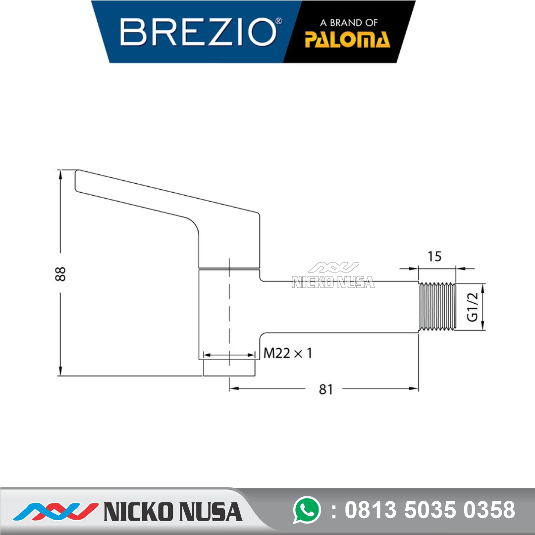 BREZIO FCBZ 7270 Keran Bak Mandi Kamar Cuci Dinding Tembok Kran Air