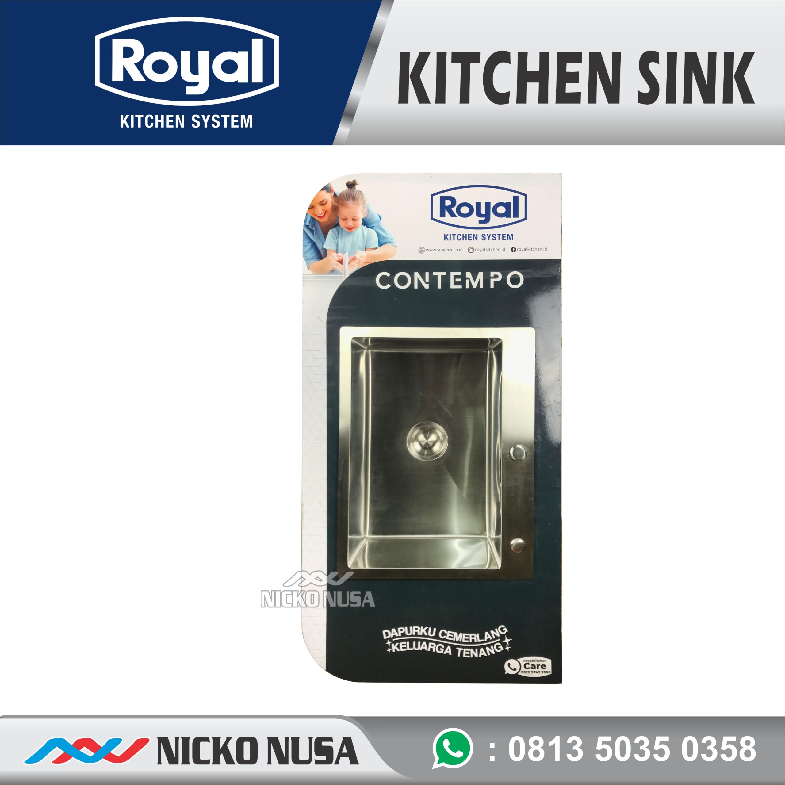 Bak Cuci Piring ROYAL CONTEMPO UNO Kitchen Sink - Gambar 4